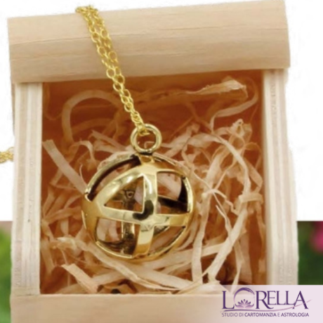 Collana genesa ottone con cristallo di rocca