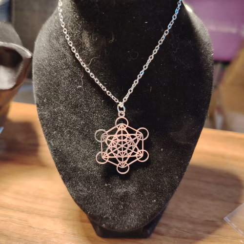 Collana metatron acciaio argento