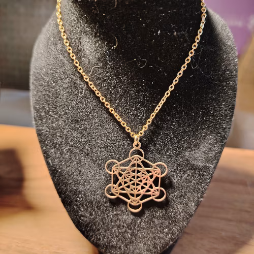 Collana metatron acciaio dorata